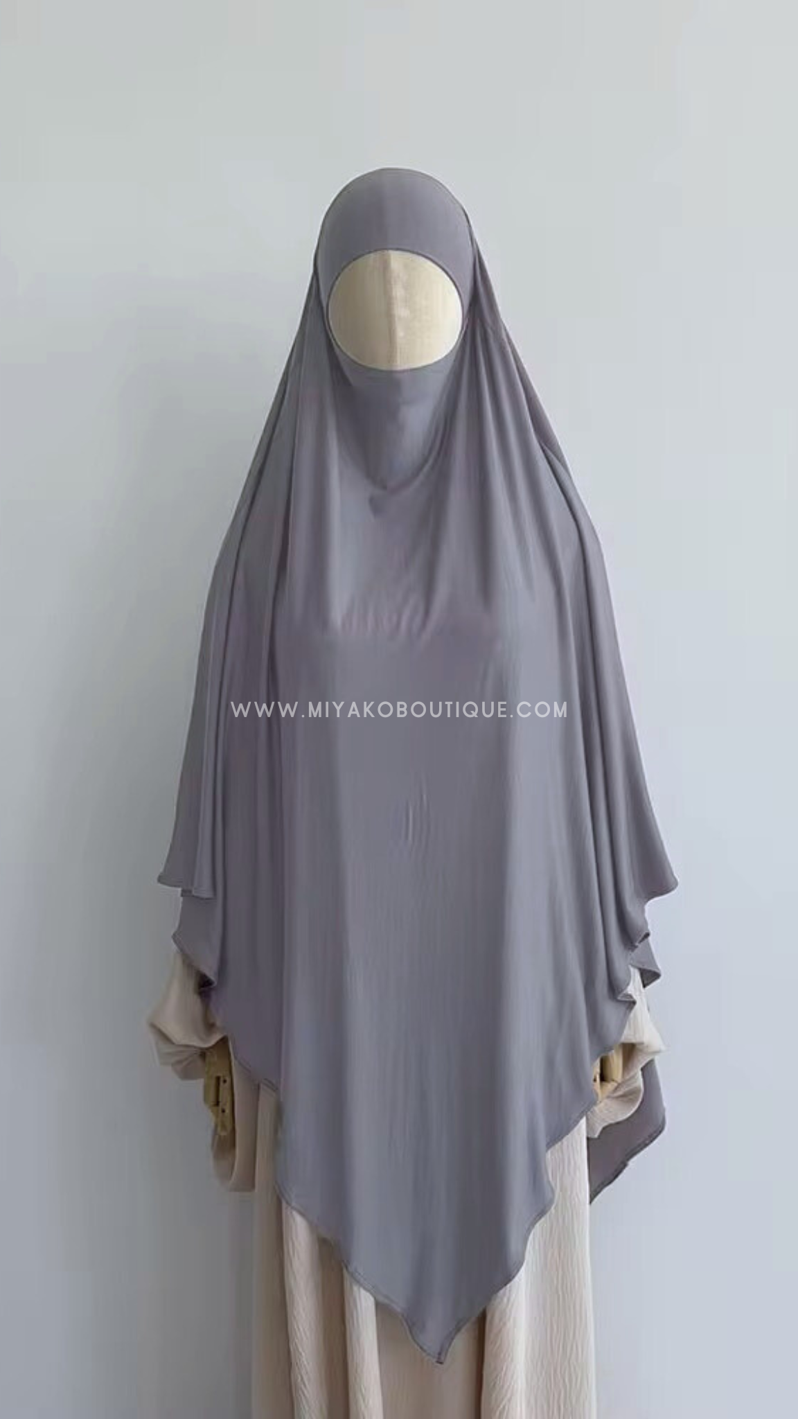 Cotton Jersey Khimar | Gray