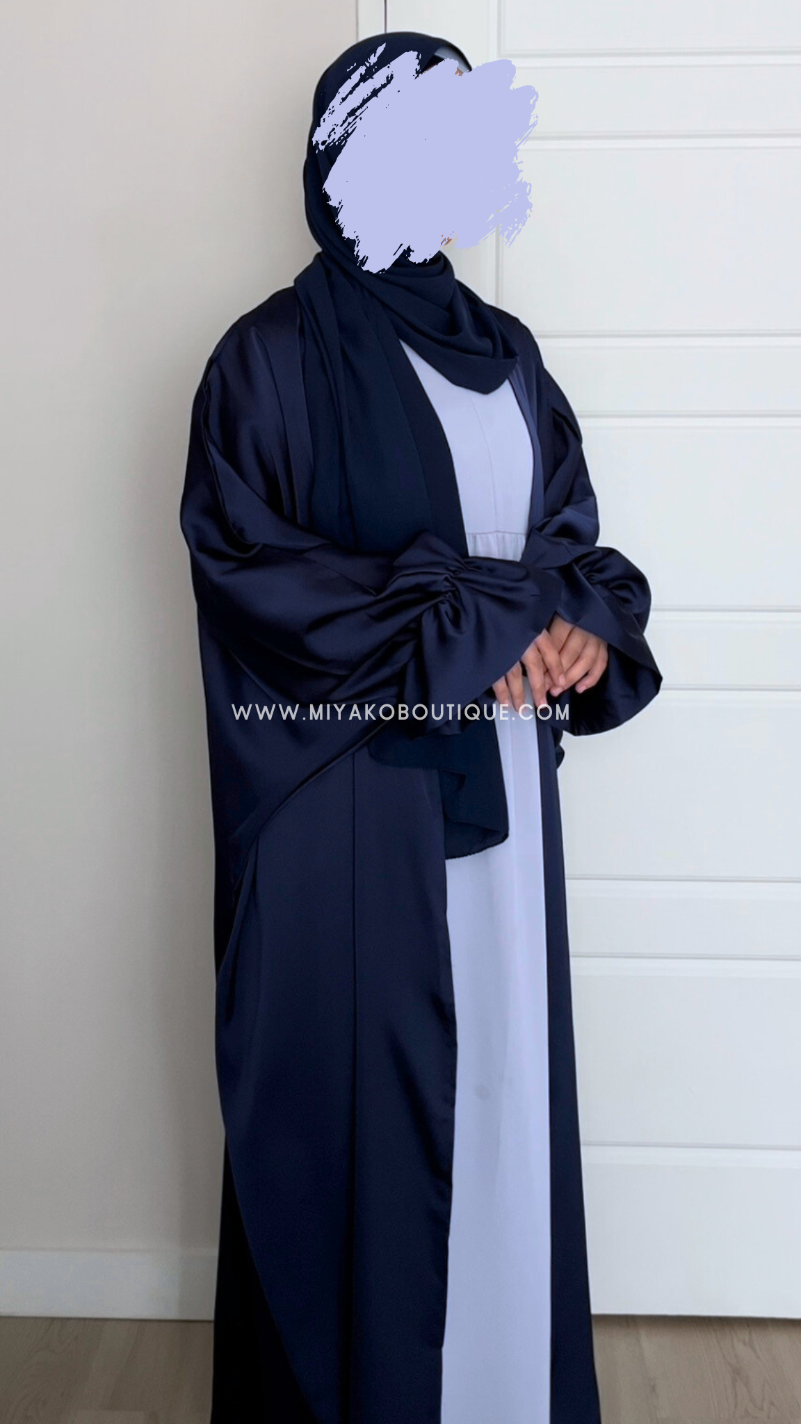Midnight Blue | Satin Kimono