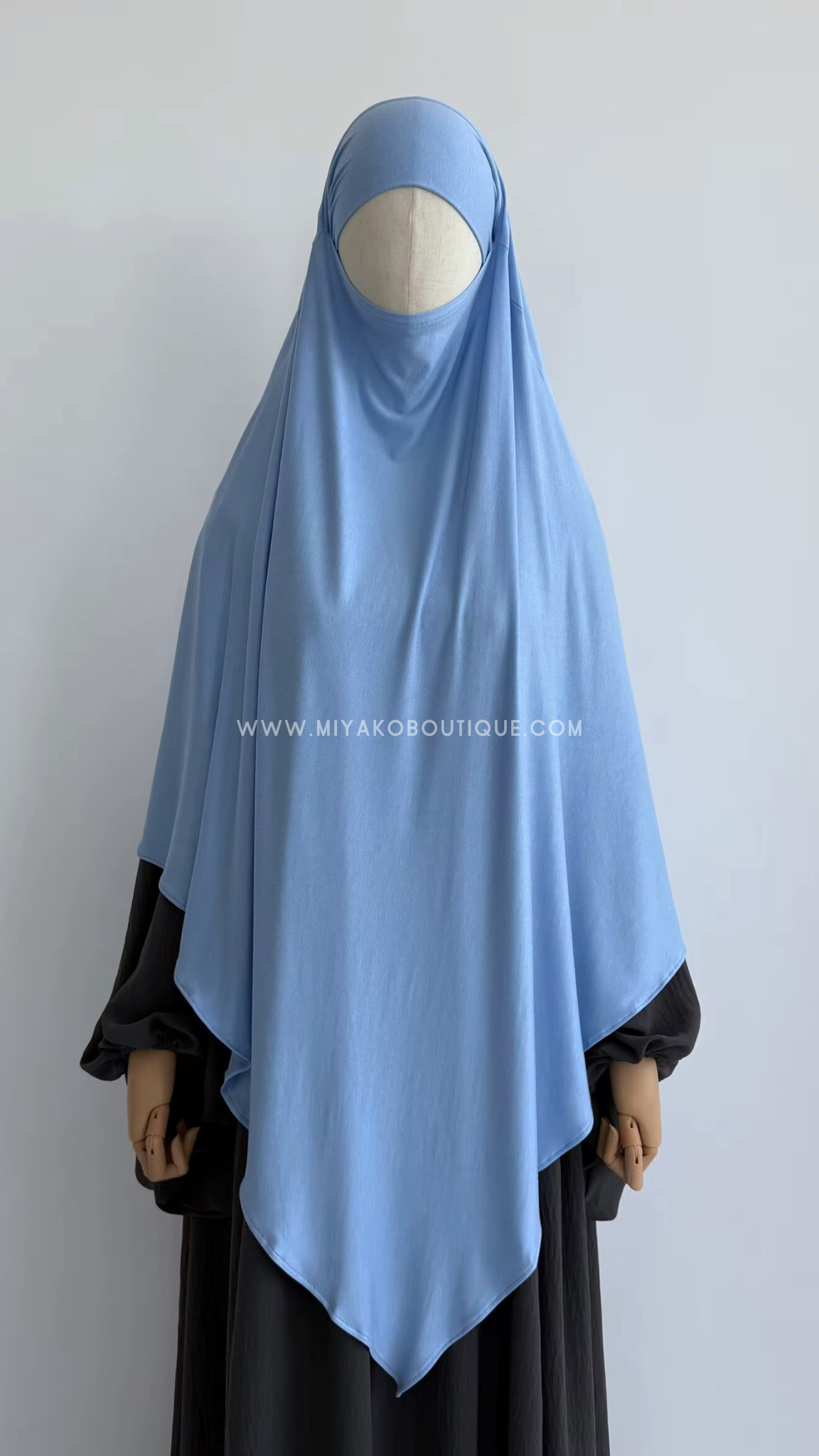 Cotton Jersey Khimar | Sky Blue