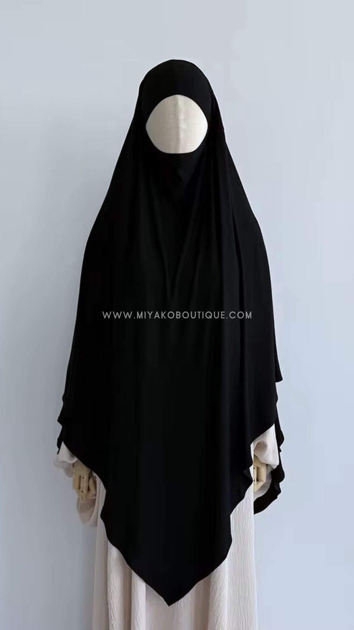 Cotton Jersey Khimar | Black