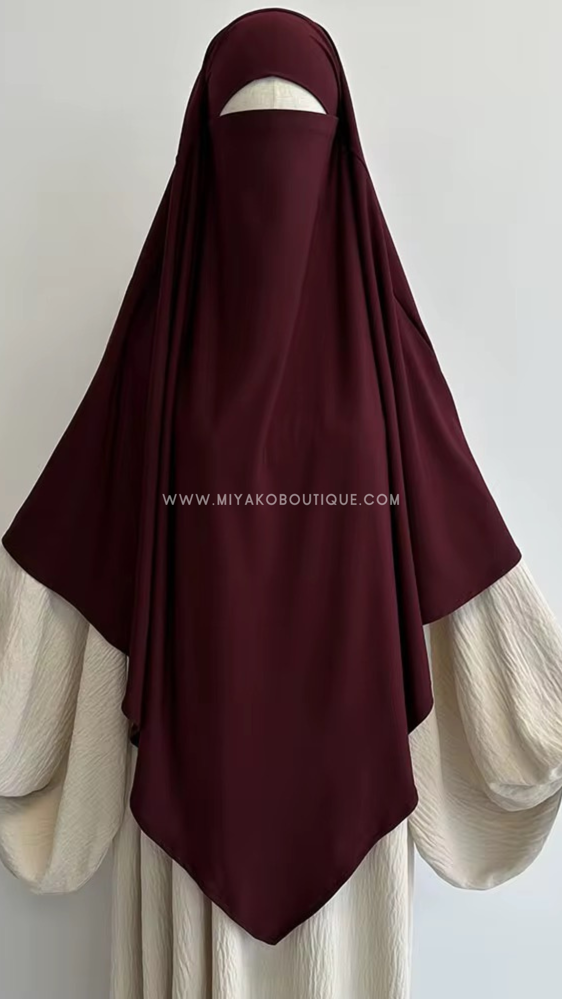Premium Jersey Khimar | Burgundy