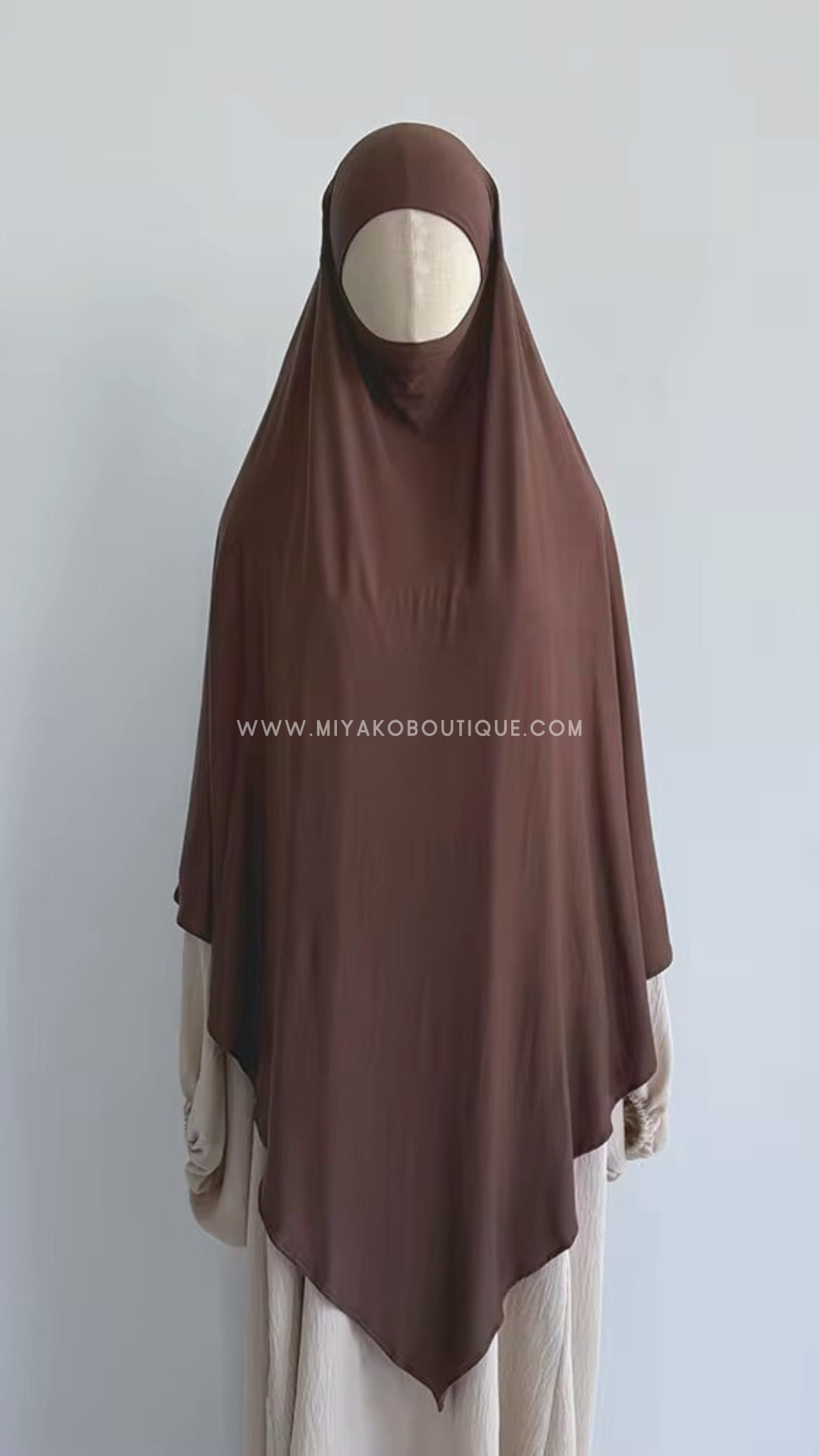 Cotton Jersey Khimar | Coffee Brown