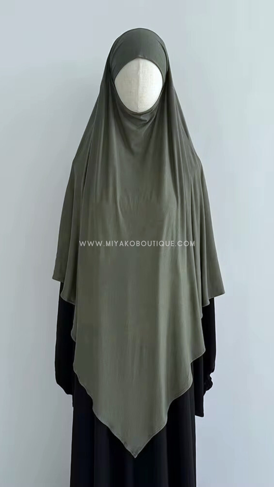 Cotton Jersey Khimar | Khaki