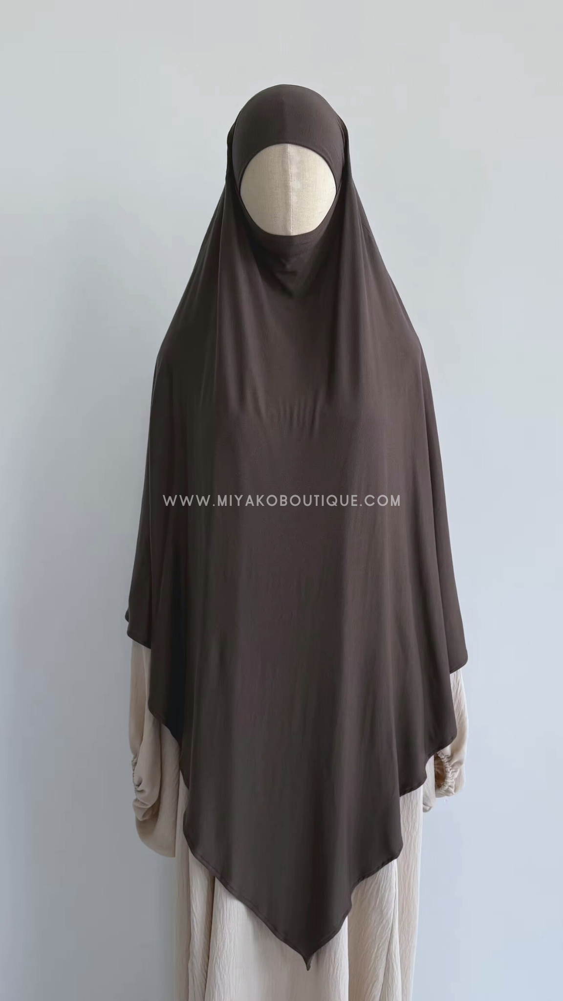 Cotton Jersey Khimar | Mocha Brown