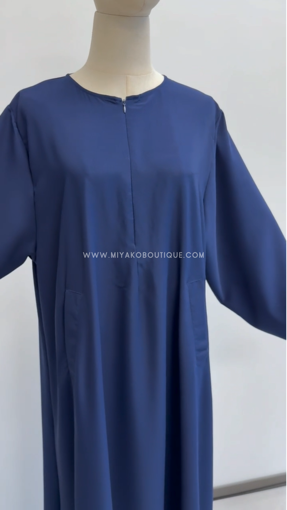 Navy | Front Pockets Tall Abaya