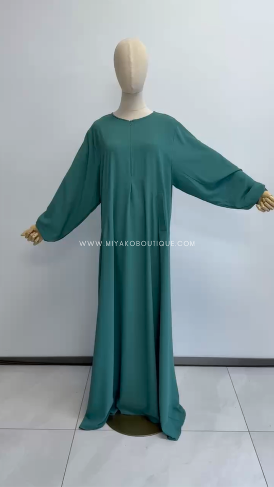 Persian Green | Front Pockets Tall Abaya